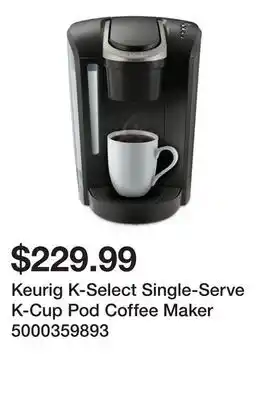 Wayfair Keurig K-Select Single-Serve K-Cup Pod Coffee Maker 5000359893 offer