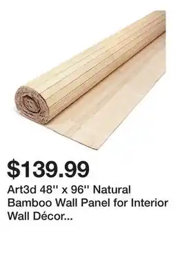 Wayfair Art3d 48'' x 96'' Natural Bamboo Wall Panel for Interior Wall Décor for Living Room, Bedroom offer