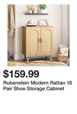 Wayfair Rubenstein Modern Rattan 18 Pair Shoe Storage Cabinet offer