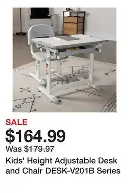 Wayfair Kids' Height Adjustable Desk and Chair DESK-V201B Series offer