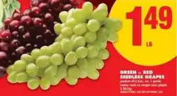 No Frills Green red seedless grapes offer