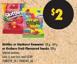 No Frills Skittles or starburst gummies offer