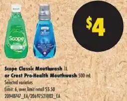 No Frills Scope Classic Mouthwash offer