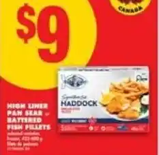 No Frills High liner pan sear battered fish fillets offer