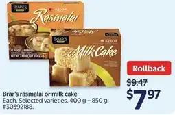 Walmart Brar's rasmalai or milk cake offer