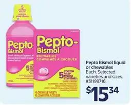 Walmart Pepto Bismol liquid or chewables offer