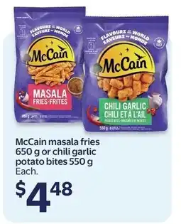 Walmart McCain masala fries or chili garlic potato bites offer