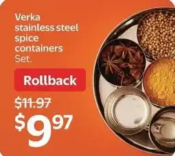 Walmart Verka stainless steel spice containers Set offer