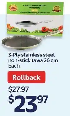 Walmart 3-Ply stainless steel non-stick tawa offer