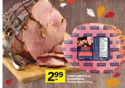 Foodland COMPLIMENTS or SCHNEIDERS Portion Hams offer
