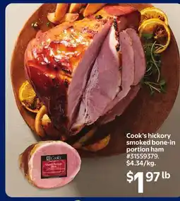 Walmart Cook's Hickory Smoked Bone-in Portion Ham offer