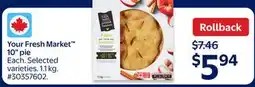 Walmart Your Fresh Market 10 pie offer