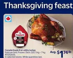 Walmart Canada Grade A or utility turkey offer