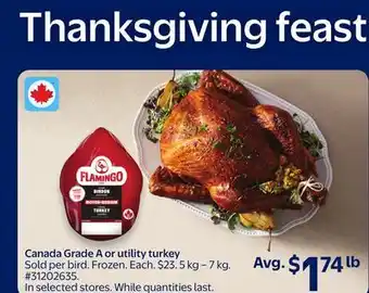 Walmart Canada Grade A or utility turkey offer