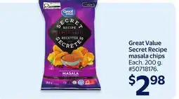 Walmart Great Value Secret Recipe masala chips offer