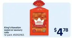 Walmart King's Hawaiian sweet or savoury rolls offer