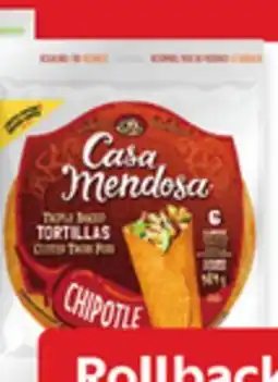 Walmart Casa Mendosa 10 tortillas Pack offer