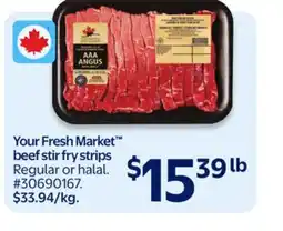 Walmart Your Fresh Market beef stir fry strips offer
