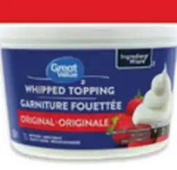Walmart Great Value whipped topping 1 L offer