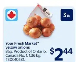 Walmart Your Fresh Market yellow onions offer