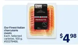 Walmart Our Finest Italian charcuterie meats offer