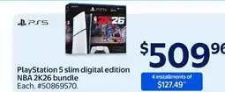 Walmart PlayStation 5 slim digital edition NBA 2K26 bundle offer