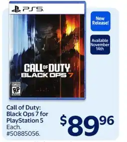 Walmart Call of Duty: Black Ops 7 for PlayStation 5 offer