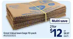 Walmart Great Value lawn bags 10-pack offer