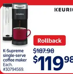 Walmart K-Supreme single-serve coffee maker offer
