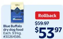 Walmart Blue Buffalo dry dog food offer