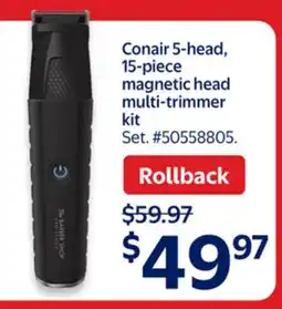Walmart Conair 5-head, 15-piece magnetic head multi-trimmer kit offer
