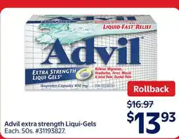 Walmart Advil extra strength Liqui-Gels offer