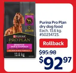 Walmart Purina Pro Plan dry dog food offer