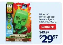 Walmart Minecraft My Pet Creeper feature figure offer