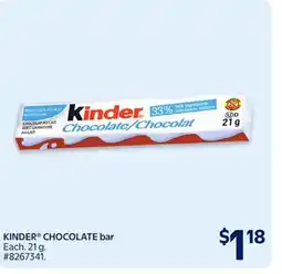 Walmart KINDER CHOCOLATE bar offer