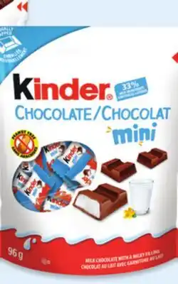Walmart KINDER CHOCOLATE Mini 16-pack 96 g offer