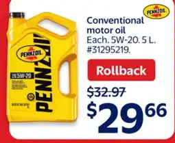 Walmart Conventional motor oil offer