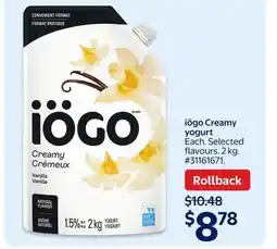 Walmart iögo Creamy yogurt offer