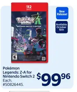 Walmart Pokémon Legends: Z-A for Nintendo Switch 2 offer