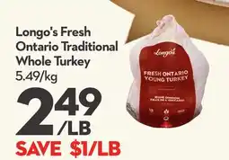 Longo's Longo's Fresh Ontario Traditional Whole Turkey offer