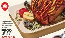 Longo's Longo's Honey Baked Spiral Ham offer
