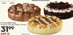 Longo's 8˝ Curato Sicilian Cake offer
