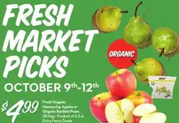 Longo's Fresh Organic Honeycrisp Apples or Organic Bartlett Pears offer