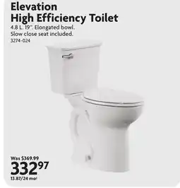 Home Hardware Elevation High Efficiency Toilet offer