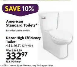 Home Hardware Standard Toilets* Excludes special orders offer