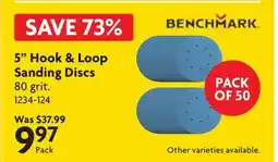 Home Hardware BENCHMARK 5 Hook & Loop Sanding Discs offer