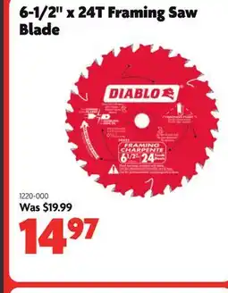 Home Hardware 6-1/2 x 24T Framing Saw Blade offer