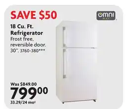 Home Hardware 18 Cu. Ft. Refrigerator offer