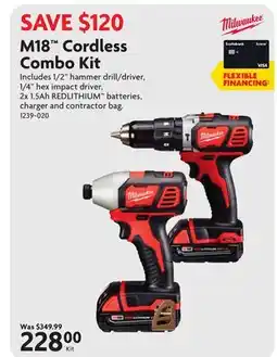 Home Hardware M18 Cordless Combo Kit offer