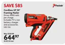 Home Hardware Cordless XP 30° Framing Nailer offer
